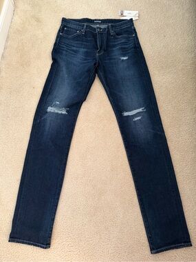 Slim Distressed Men's Dark Blue Skinny Jeans